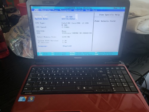 Toshiba l750 201 laptop - laptop, cpu